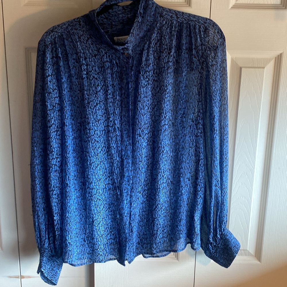 Pendleton Long Sleeve Detachable Bow Button Down … - image 3